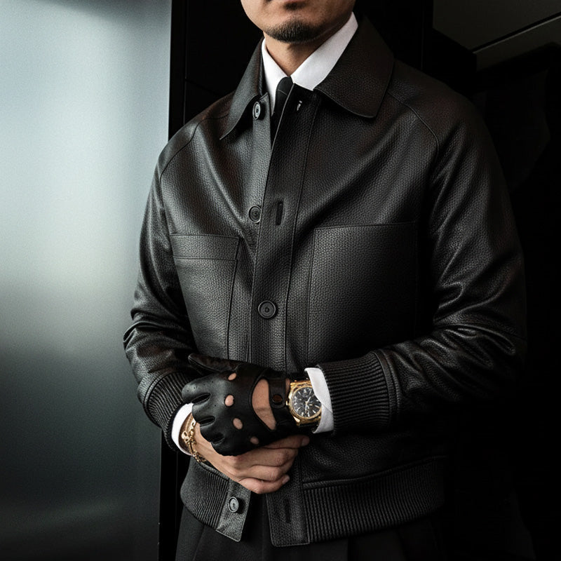 🧥2025 High-End-Maßanfertigung💎Klassische Herrenjacke aus Kunstleder