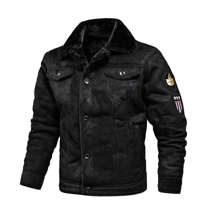 🔥Bestseller🔥 Herren-Outdoor-Lederjacke mit Fleecefutter ✈️Kostenloser Versand