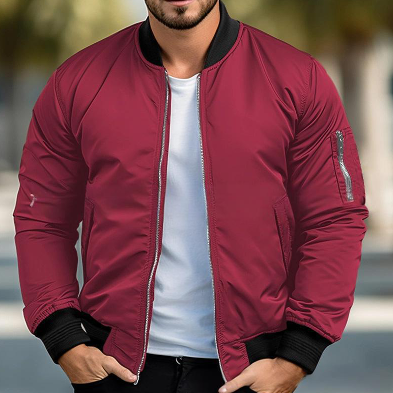 ⏳Zeitlich begrenztes Angebot: 49% Rabatt⏰ Klassische Herren-Bomberjacke mit Reißverschluss🧥