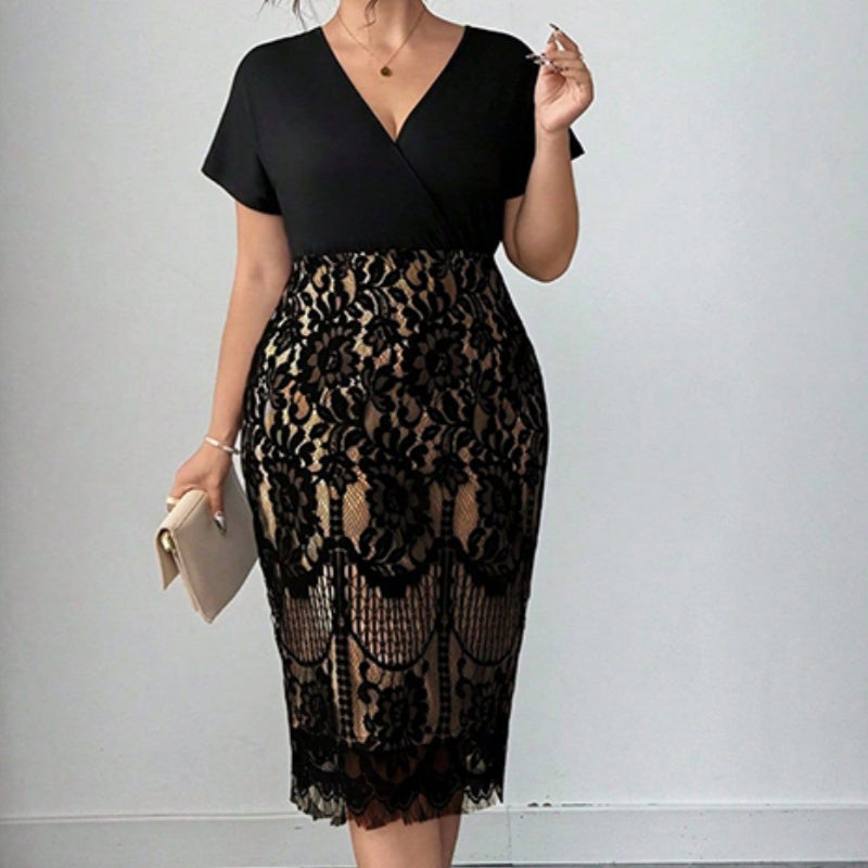 Damen Freizeitmode Kleid mit V-Ausschnitt