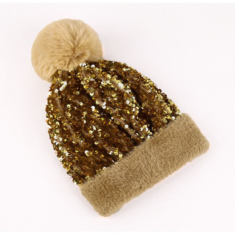 🎁Year-End Sale 50% OFF⚡✨Winter Sparkly Sequin Pom Beanie