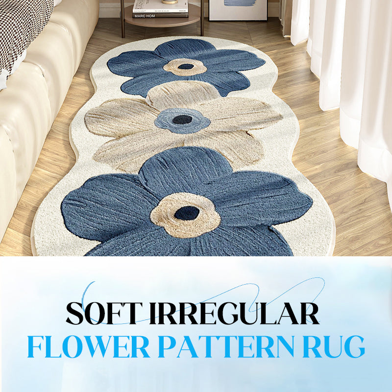 🧸 50% RABATT JETZT ! 🌟 Weicher Teppich mit Unregelmäßigem Blumenmuster – Pflegeleicht, Rutschfest &amp; Gemütliche Atmosphäre 🏠