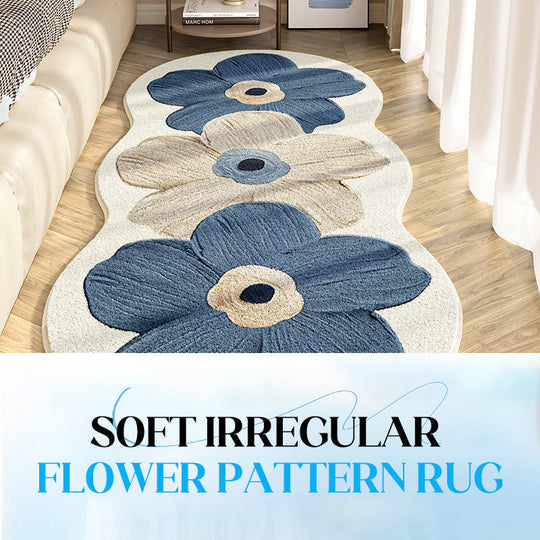 🧸 50% RABATT JETZT ! 🌟 Weicher Teppich mit Unregelmäßigem Blumenmuster – Pflegeleicht, Rutschfest &amp; Gemütliche Atmosphäre 🏠