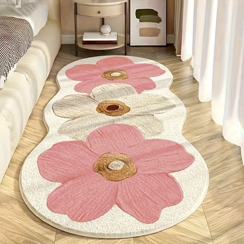 🧸 50% RABATT JETZT ! 🌟 Weicher Teppich mit Unregelmäßigem Blumenmuster – Pflegeleicht, Rutschfest &amp; Gemütliche Atmosphäre 🏠