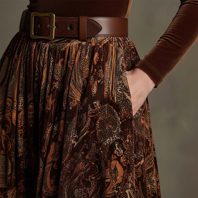 ⌛ Nur noch 3 Tage – 50 % auf alles! ⏰Stylisches Oberteil und Maxirock mit Print für Damen, 2-teiliges Set