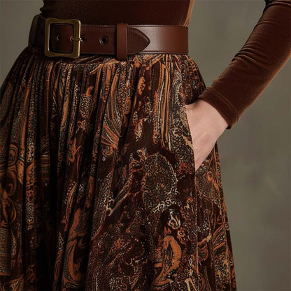 ⌛ Nur noch 3 Tage – 50 % auf alles! ⏰Stylisches Oberteil und Maxirock mit Print für Damen, 2-teiliges Set