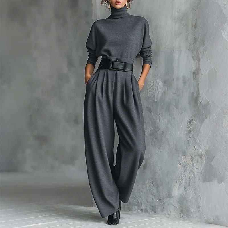 ⏳Limited-time 49% off⏰Women’s Elegant Turtleneck Top &amp; High-Waist Pants Set👚👖