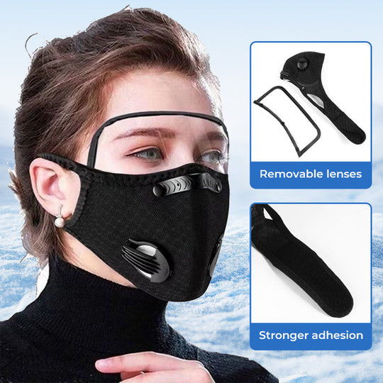 🏍️  Windproof Motorcycle Mask &amp; Goggles – Anti-UV, 5-Layer Filter, Adjustable 🔧