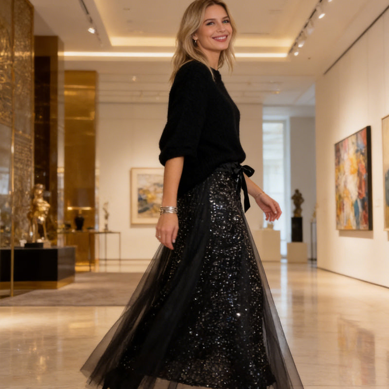 ⏳Zeitlich begrenzt 47% Rabatt💥Sparkle-Top und Tüllrock für Damen