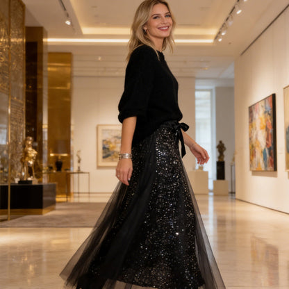 ⏳Zeitlich begrenzt 47% Rabatt💥Sparkle-Top und Tüllrock für Damen