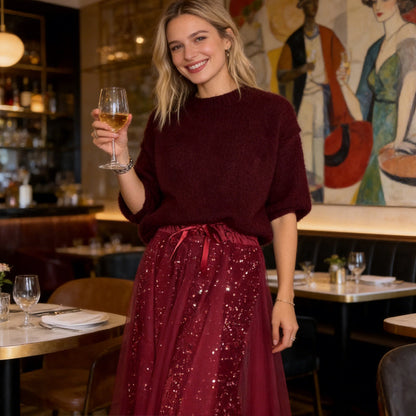 ⏳Zeitlich begrenzt 47% Rabatt💥Sparkle-Top und Tüllrock für Damen