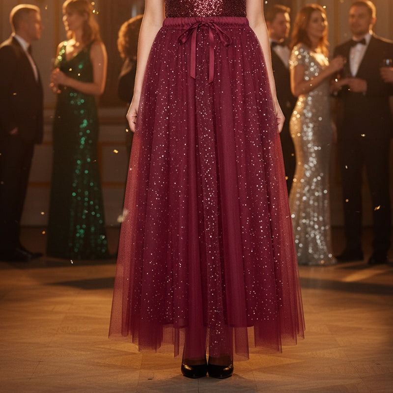 ⏳Zeitlich begrenzt 47% Rabatt💥Sparkle-Top und Tüllrock für Damen