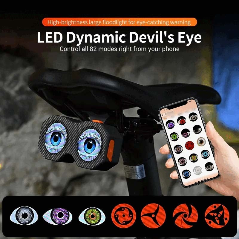 🔥Innerhalb von 3 Tagen profitieren Sie von 50 % Rabatt!🎉👁️ Dynamisches Devil's Eye Fahrradrücklicht – Sicherheit &amp; Einzigartigkeit! 🚲