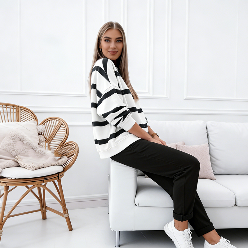 ⌛ Nur noch 3 Tage – 50 % auf alles! ⏰Damensport-Set mit Streifen, 2-teilig