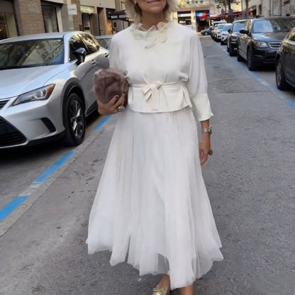 📢📢60 % Rabatt!! ⏰Damen zweiteiliges Set: Langarm-Oberteil und ärmelloses Kleid