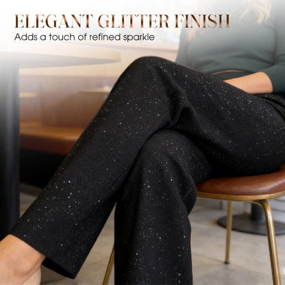 🌟✨ Glitzernde Hose mit hohem Bund – Gerades Bein für perfekte Passform & nachhaltigen Stil! 💫👖 Alltagseleganz mit bewusstem Design.
