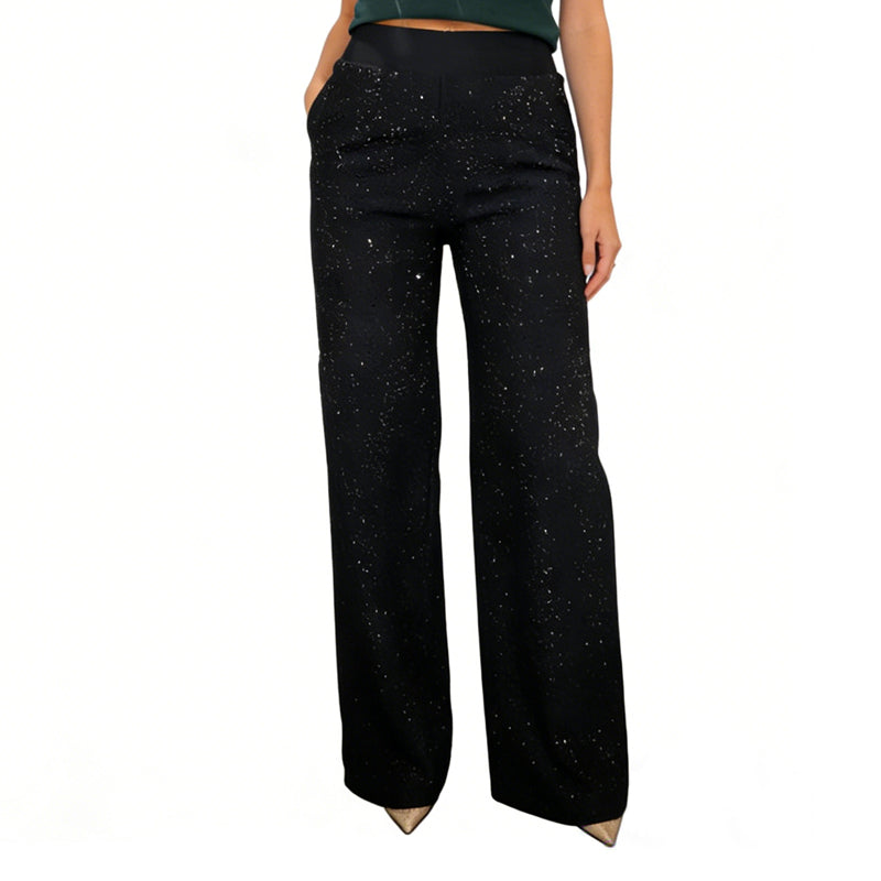 🌟✨ Glitzernde Hose mit hohem Bund – Gerades Bein für perfekte Passform &amp; nachhaltigen Stil! 💫👖 Alltagseleganz mit bewusstem Design.