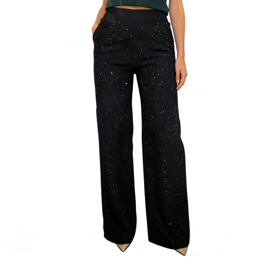 🌟✨ Glitzernde Hose mit hohem Bund – Gerades Bein für perfekte Passform &amp; nachhaltigen Stil! 💫👖 Alltagseleganz mit bewusstem Design.