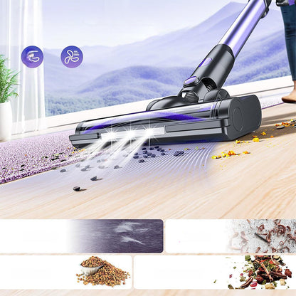 2-in-1 Staubsauger-Wischmopp mit hoher Saugkraft und LED-Licht