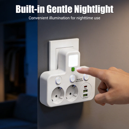 🎉 Neujahrsgeschenk – 50% RABATT!🔌 Intelligente Steckdosenleiste mit USB &amp;amp; Nachtlicht – Vielseitig &amp;amp; Sicher!