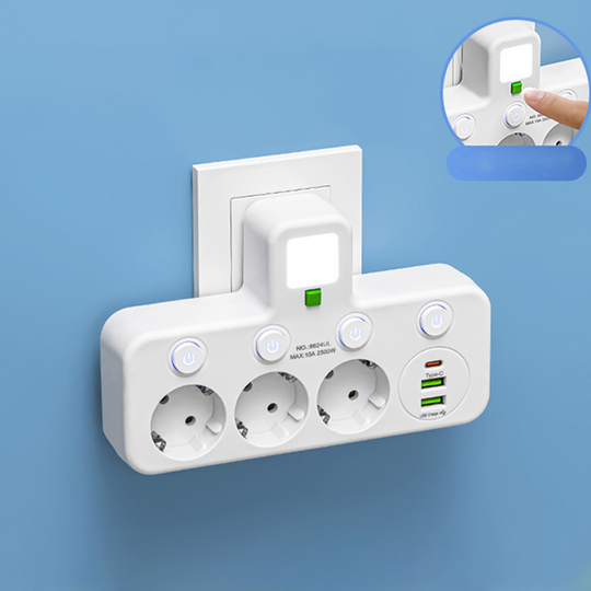 🎉 Neujahrsgeschenk – 50% RABATT!🔌 Intelligente Steckdosenleiste mit USB &amp;amp; Nachtlicht – Vielseitig &amp;amp; Sicher!