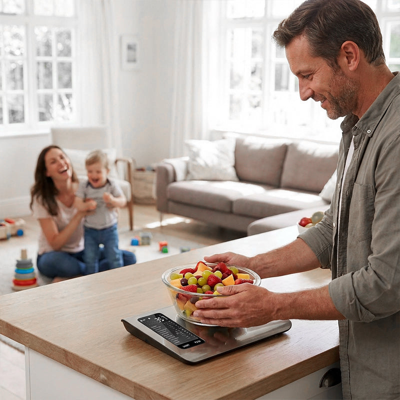 ⚖️📊 Küchenwaage digital – misst 19 Nährwerte &amp; Kalorien per App, 5kg Edelstahl 🥗✅ für gesunde Ernährung &amp; Gewichtsverlust