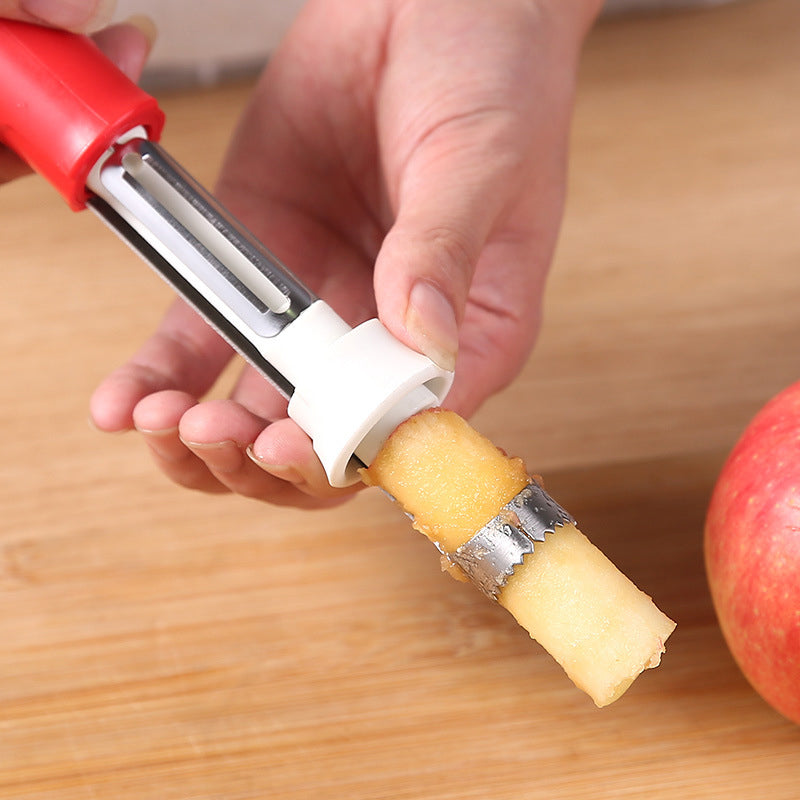 🥳2026 HOT SALE🥳💞50K+ SOLD!🔪🛒 BOGO + 50% OFF! The 2-in-1 Kitchen Hero: Core &amp; Peel with a Twist. Stainless Steel Fruit Tool! 🍎⏱️