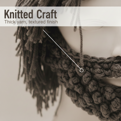 📢📢60 %  RABATT !! ⏰Punk-Style-Hut mit angebrachter einfacher Perücke und gestrickter Bart