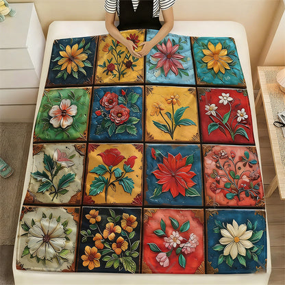 🌸 Kuschelige Flanelldecke mit Blumenmuster – Ultraweich &amp; dekorativ für Ihr Zuhause!