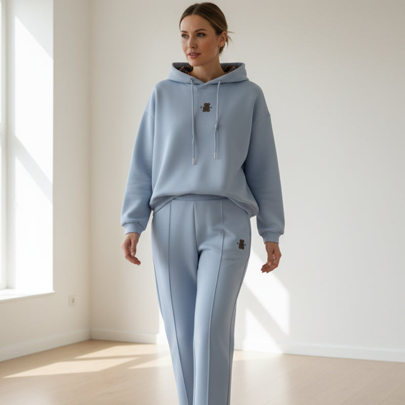 Lässiger Damen-Hoodie mit Leopardenmuster-Futter