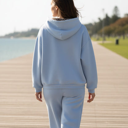 Lässiger Damen-Hoodie mit Leopardenmuster-Futter