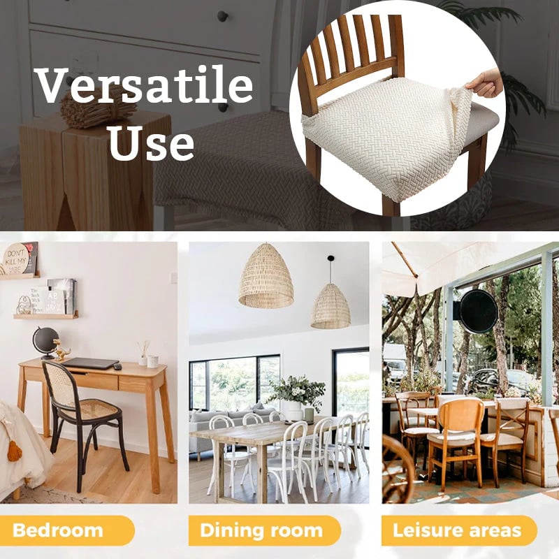 📢📢 3+3 GRATIS⏰Wasserabweisender Stuhlbezug mit Rauten-Jacquard – Für Esszimmer-, Hotel- & Haushaltsstühle 🪑✨
