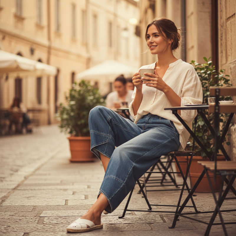 💥2026 HEISSER VERKAUF💥 Lässige Damen-Jeans mit weitem Bein und verkürztem Bein