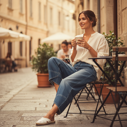 💥2026 HEISSER VERKAUF💥 Lässige Damen-Jeans mit weitem Bein und verkürztem Bein