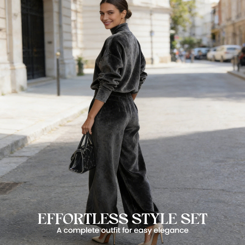 🔥Solange der Vorrat reicht 50 % Rabatt!🎉Damen-Freizeit-Set: Warmes Oberteil & Weite Hose, 2-teilig – Bequem & stylisch im Bundle!