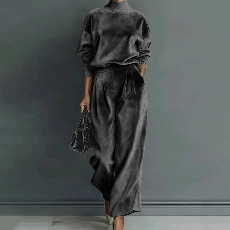 🔥Solange der Vorrat reicht 50 % Rabatt!🎉Damen-Freizeit-Set: Warmes Oberteil & Weite Hose, 2-teilig – Bequem & stylisch im Bundle!