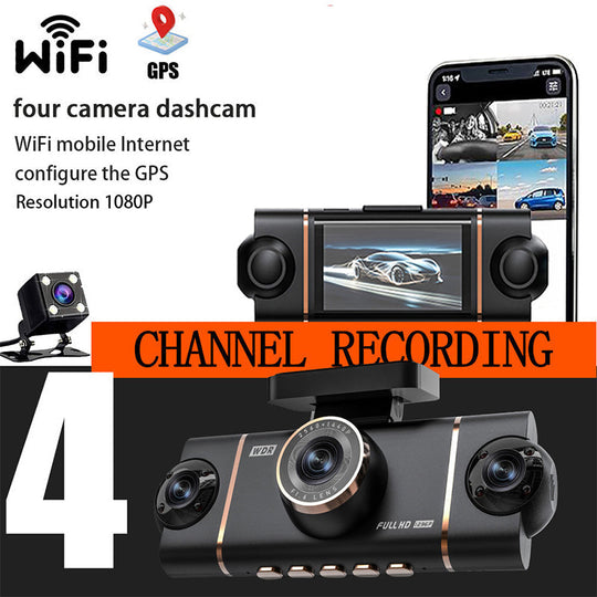 💎 60% RABATT! 💎 4-Kanal-HD-Dashcam mit Front-, Innen- und Heckaufzeichnung – 1080p, WLAN, GPS &amp; 24/7 Parküberwachung 🚗📹