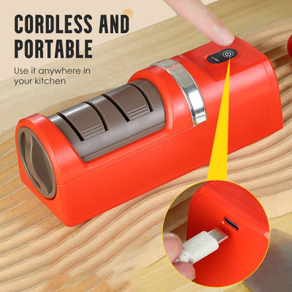 📢📢 KAUFE 2 & SPARE €10 + GRATIS VERSAND.🔪✨ Elektrischer Messerschärfer – Schnelles Schärfen + Kabellos + Diamantschleifscheibe! ✨Perfekt für jede Küche. ✨