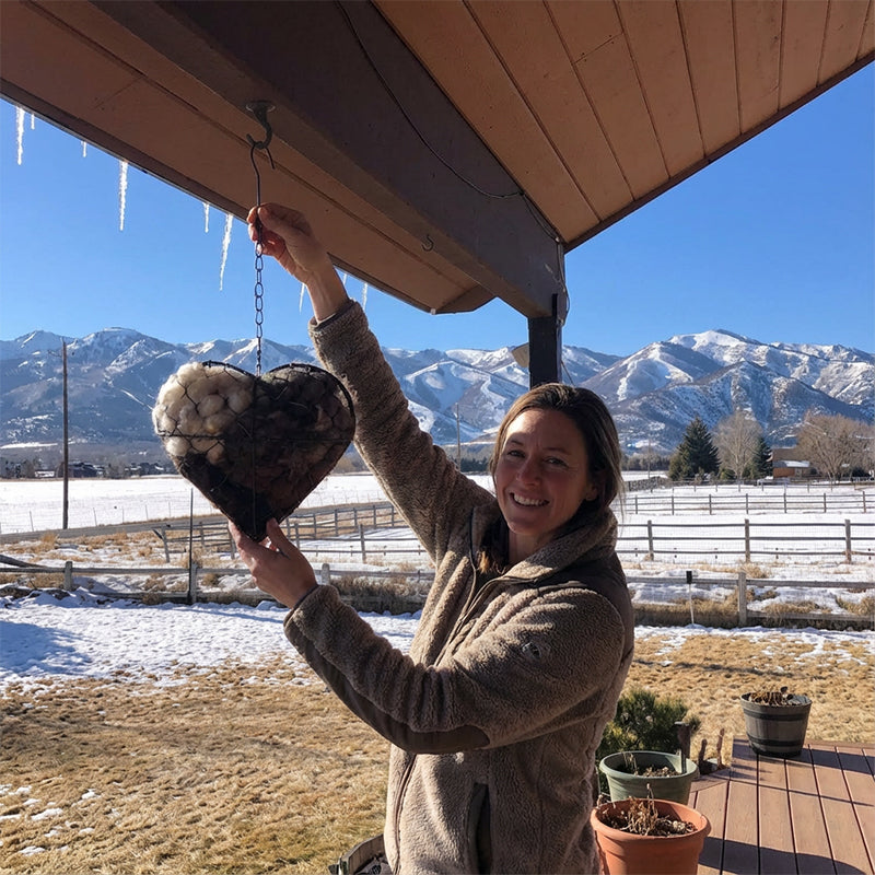 🕊️ Handgefertigtes Vogelnestherz aus Alpakafasern