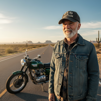 Retro Baseballcap „Old & Don’t Care“ – Gestickte Distressed Vintage Mütze 🧢✨