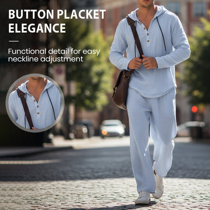 🔥Solange der Vorrat reicht 40 % Rabatt!🎉Herren Kapuze Casual Loose Top & Hose 2-teiliges Set