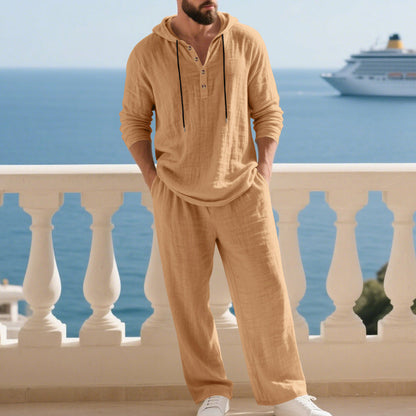 🔥Solange der Vorrat reicht 40 % Rabatt!🎉Herren Kapuze Casual Loose Top & Hose 2-teiliges Set