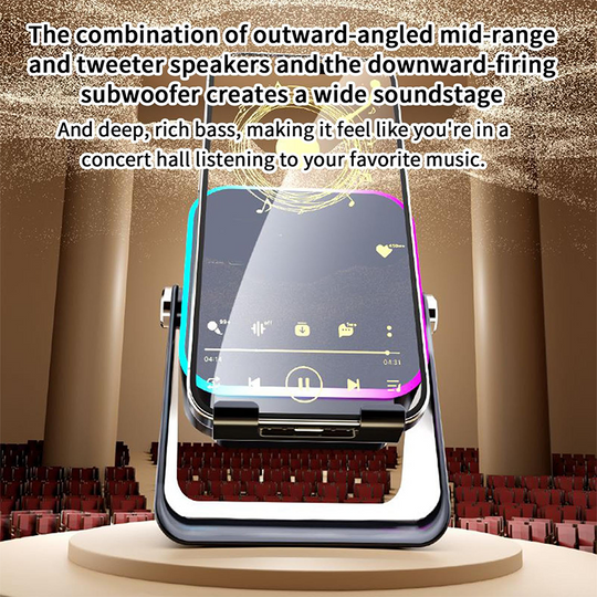 💎 49% OFF 5-IN-1 WIRELESS SPEAKER STAND! 💎 Induction Audio, Phone Holder &amp; Ambient Light