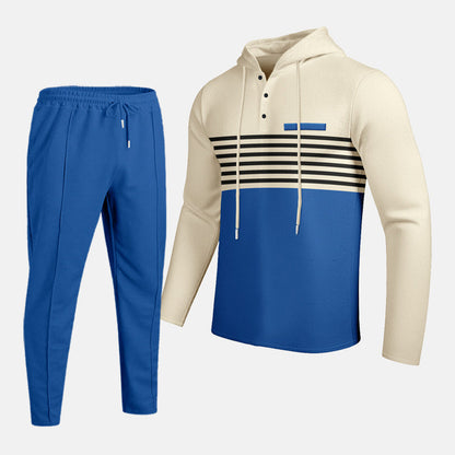📢📢49% Rabatt!! ⏰ Herren-Trainingsanzug mit Kapuze und Farbblock-Design 👖