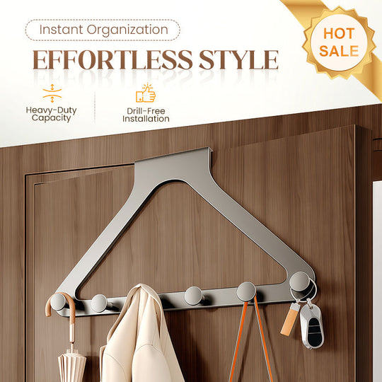 🚪 50% RABATT! 👕 Bohrfreie Türhängung – 6 Haken, Extra Breit &amp; Montage in Sekunden 🛒