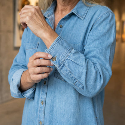 🎉 50% RABATT!👖 Damen-Denim-Maxikleid: Knopfleiste + Seitenschlitze – vielseitig als Kleid oder Jacke