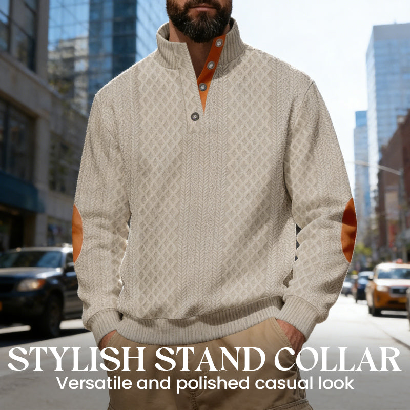 🧥✨ Perfekter Komfort-Pullover für Herren: Robust mit stylischen Ellbogenpatches, nachhaltige Wolle für jeden Tag. ❄️👌 Extralang &amp; kuschelig – dein Alltagsheld! 🔥