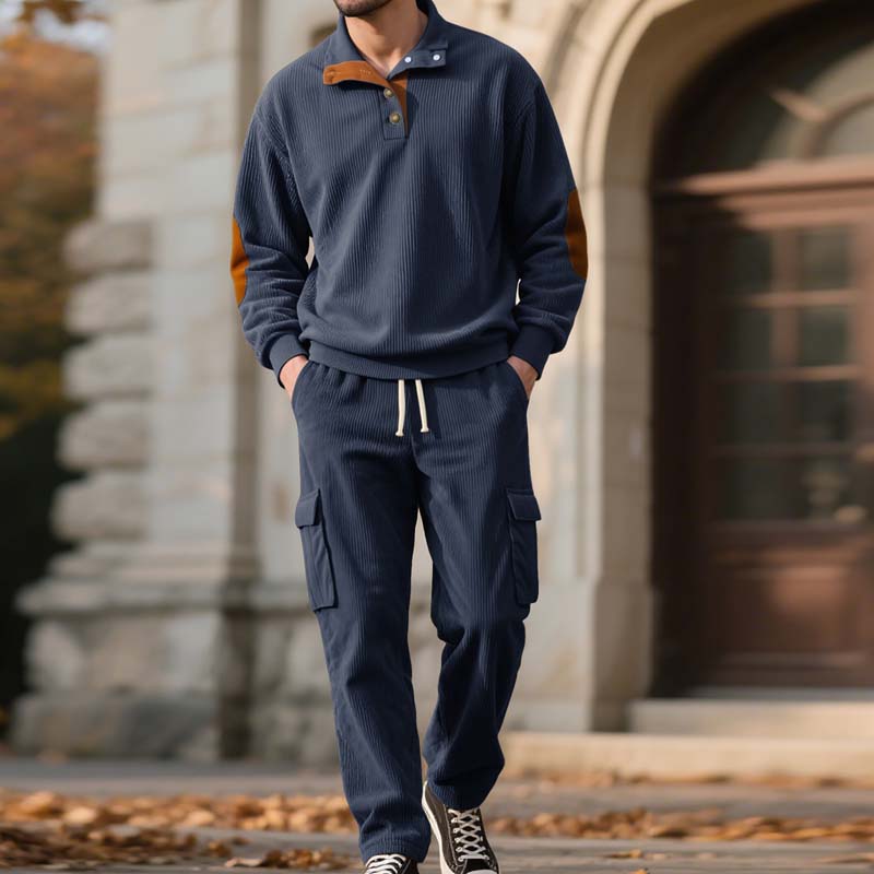 🔥Hot Sale Offers-Men’s Trendy Pullover and Cargo Pants 2-Piece Set🔥