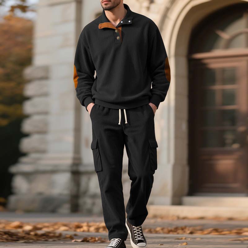 🔥Hot Sale Offers-Men’s Trendy Pullover and Cargo Pants 2-Piece Set🔥