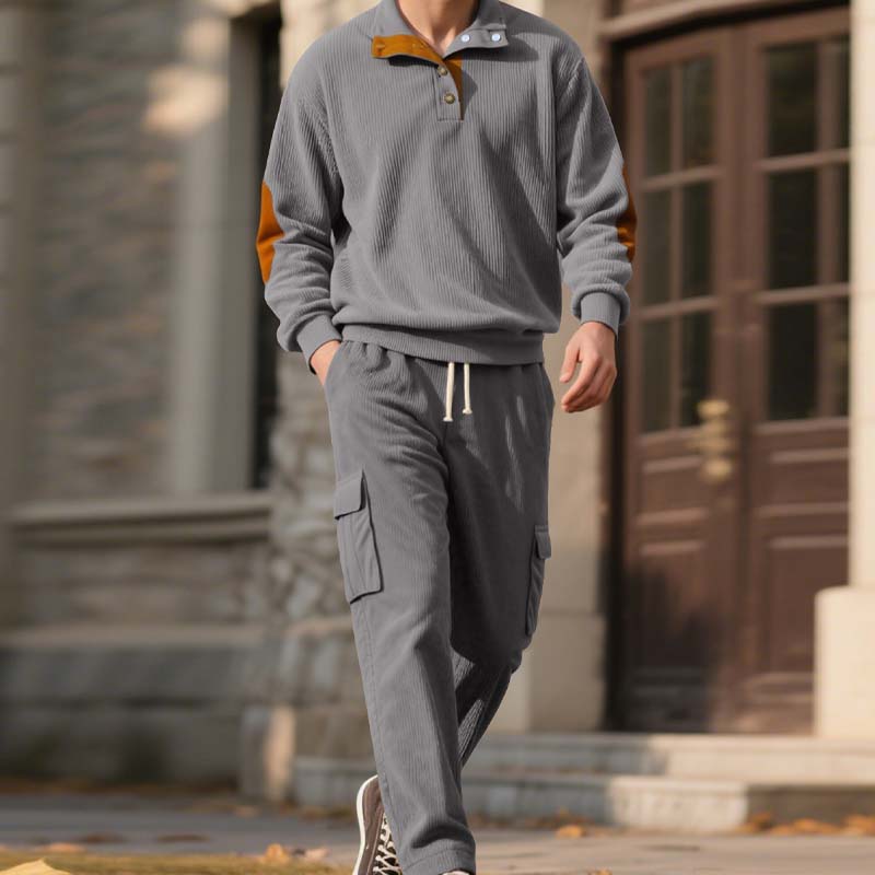 🔥Hot Sale Offers-Men’s Trendy Pullover and Cargo Pants 2-Piece Set🔥
